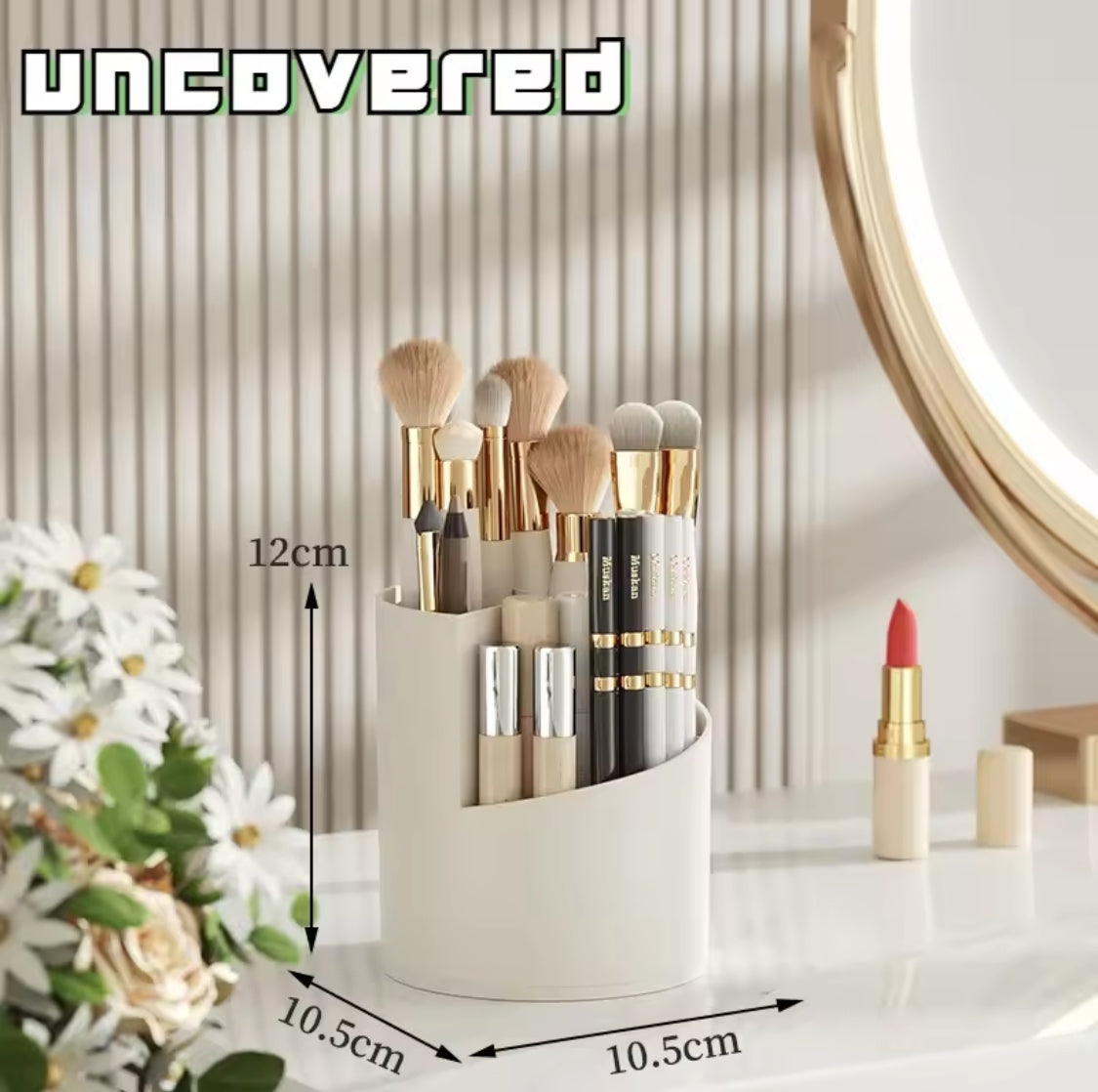 Acrylic Makeup Brush Holder, Rotatable Makeup Brush Organizer, Tabletop Cosmetic Storage Box Acrylic Makeup Brush Holder, Rotatable Makeup Brush Organizer, Tabletop Cosmetic Storage Box